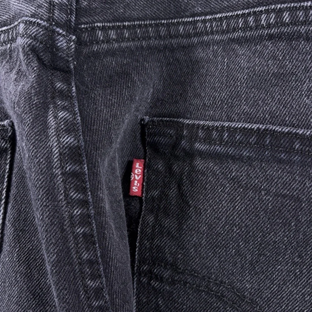 Levi's 501 Jeans Mens 34x28 Black Wash Button Fly Straight Leg Denim Cotton